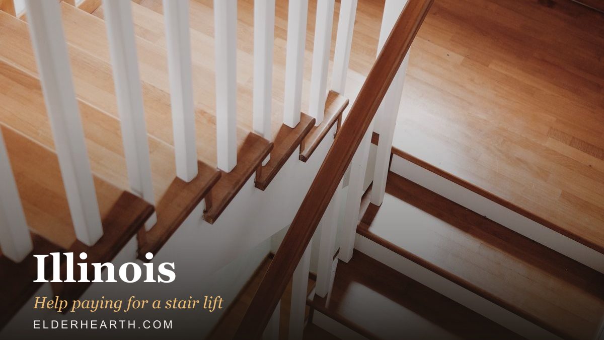 A home staircase in Illinois, the kind a stair lift is fitted to