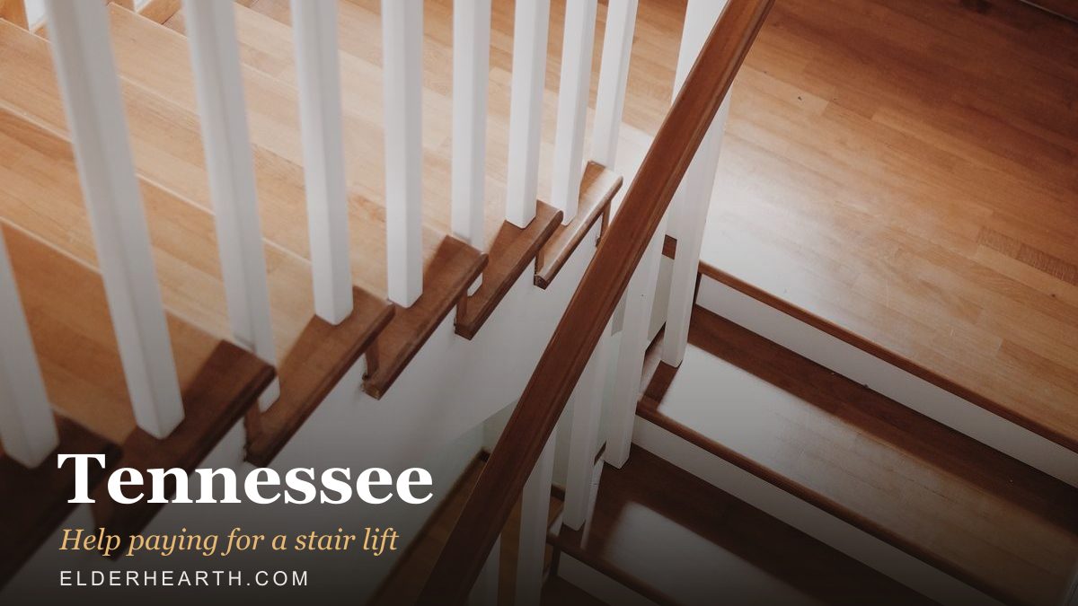 A home staircase in Tennessee, the kind a stair lift is fitted to