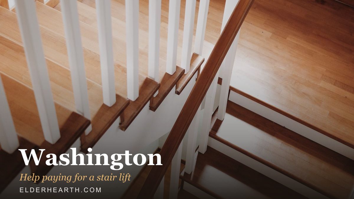 A home staircase in Washington, the kind a stair lift is fitted to